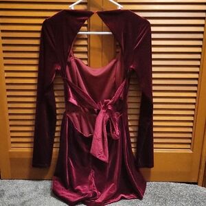 Lulu's Rich Burgundy Velvet Dress